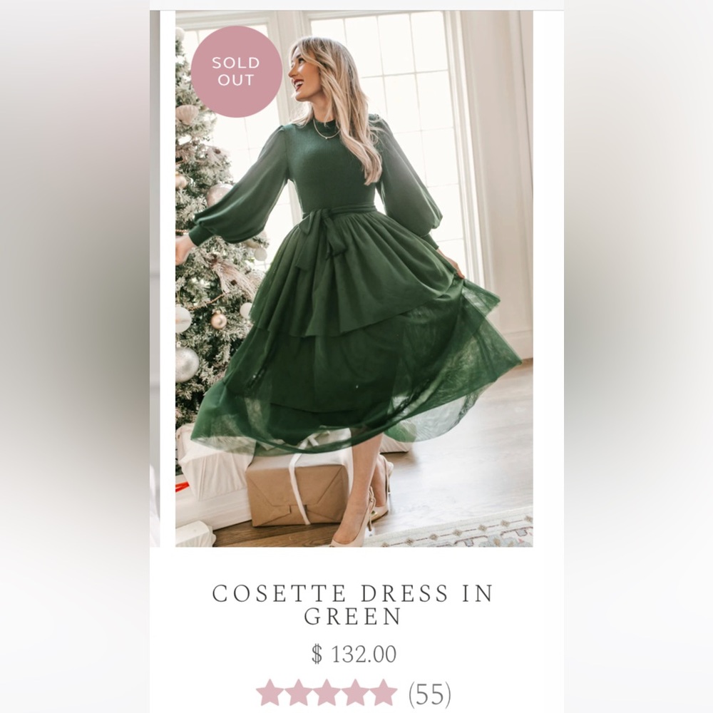 Cosette Dress In Green from Ivy City Co size S